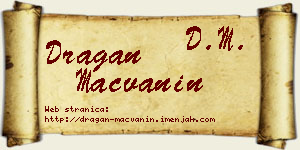 Dragan Mačvanin vizit kartica